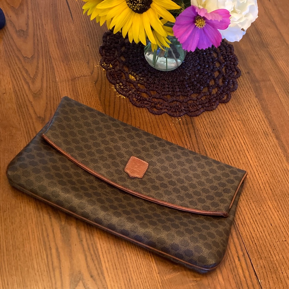 Authentic Vintage Celine Brown Clutch